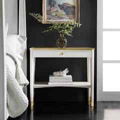 Pair of White Mid Century Bedside Tables