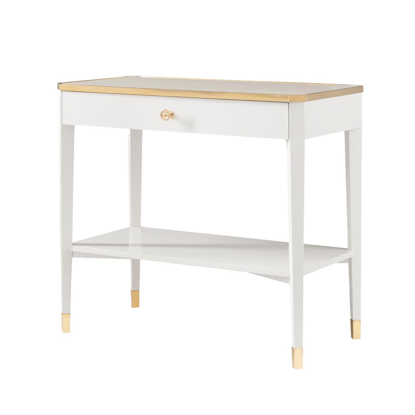 Vietnamese Pair of White Mid Century Bedside Tables For Sale