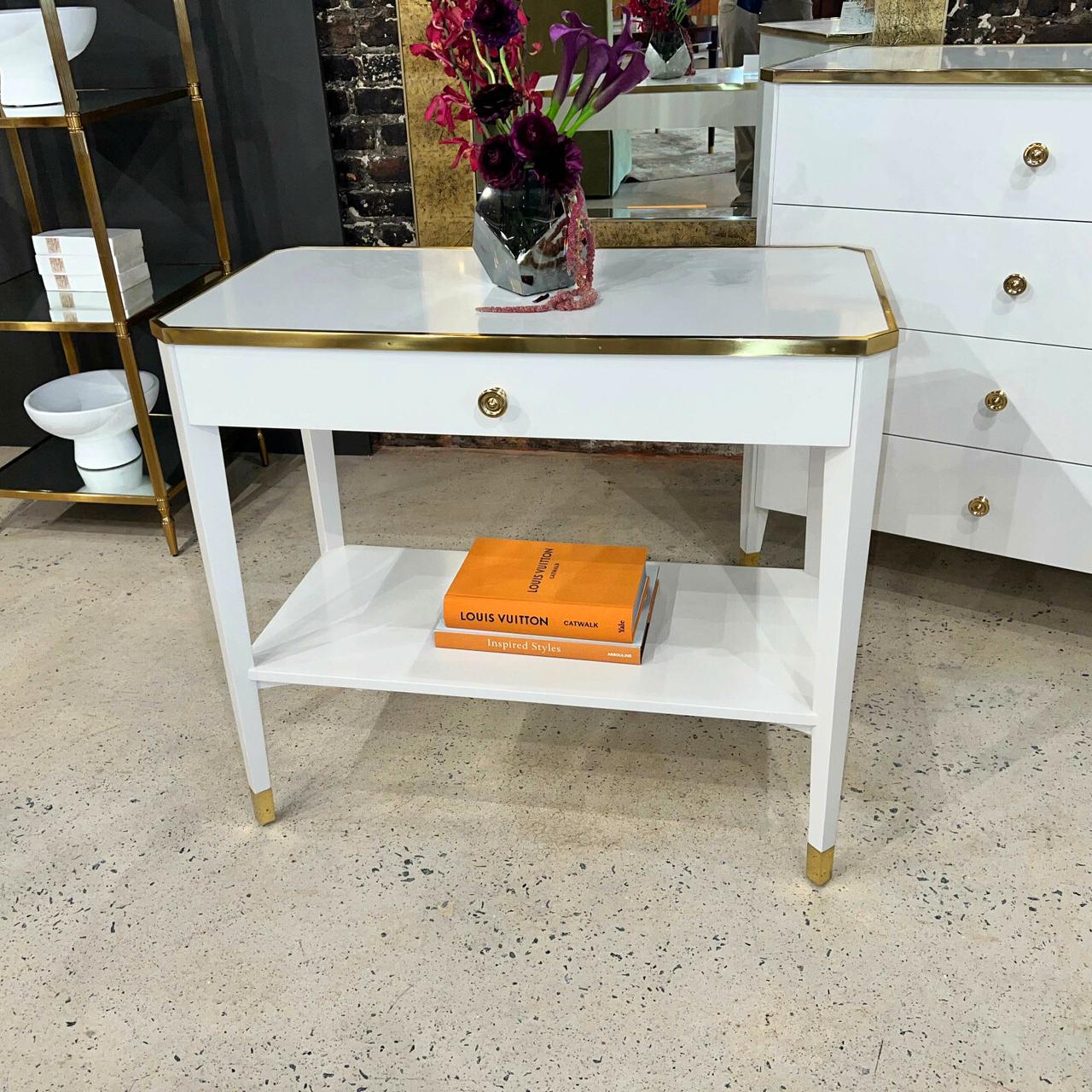 Pair of White Mid Century Bedside Tables In New Condition For Sale In Westwood, NJ