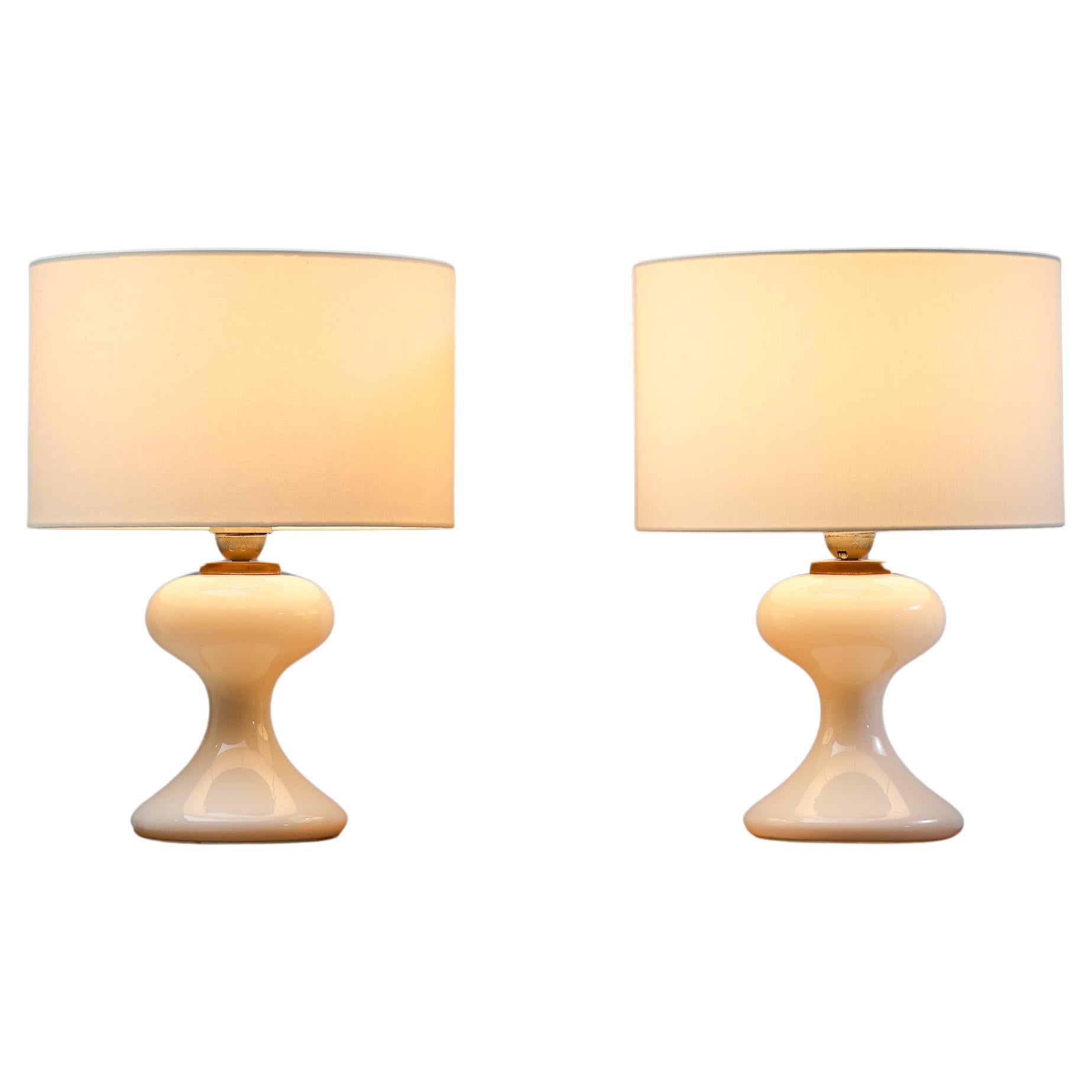 Pair of White ML1 Table Lamps by Ingo Maurer for M-Design For Sale