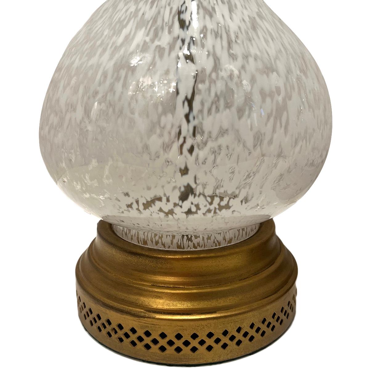 Paar von  Weiße Muranoglas-Lampen  (Italienisch) im Angebot