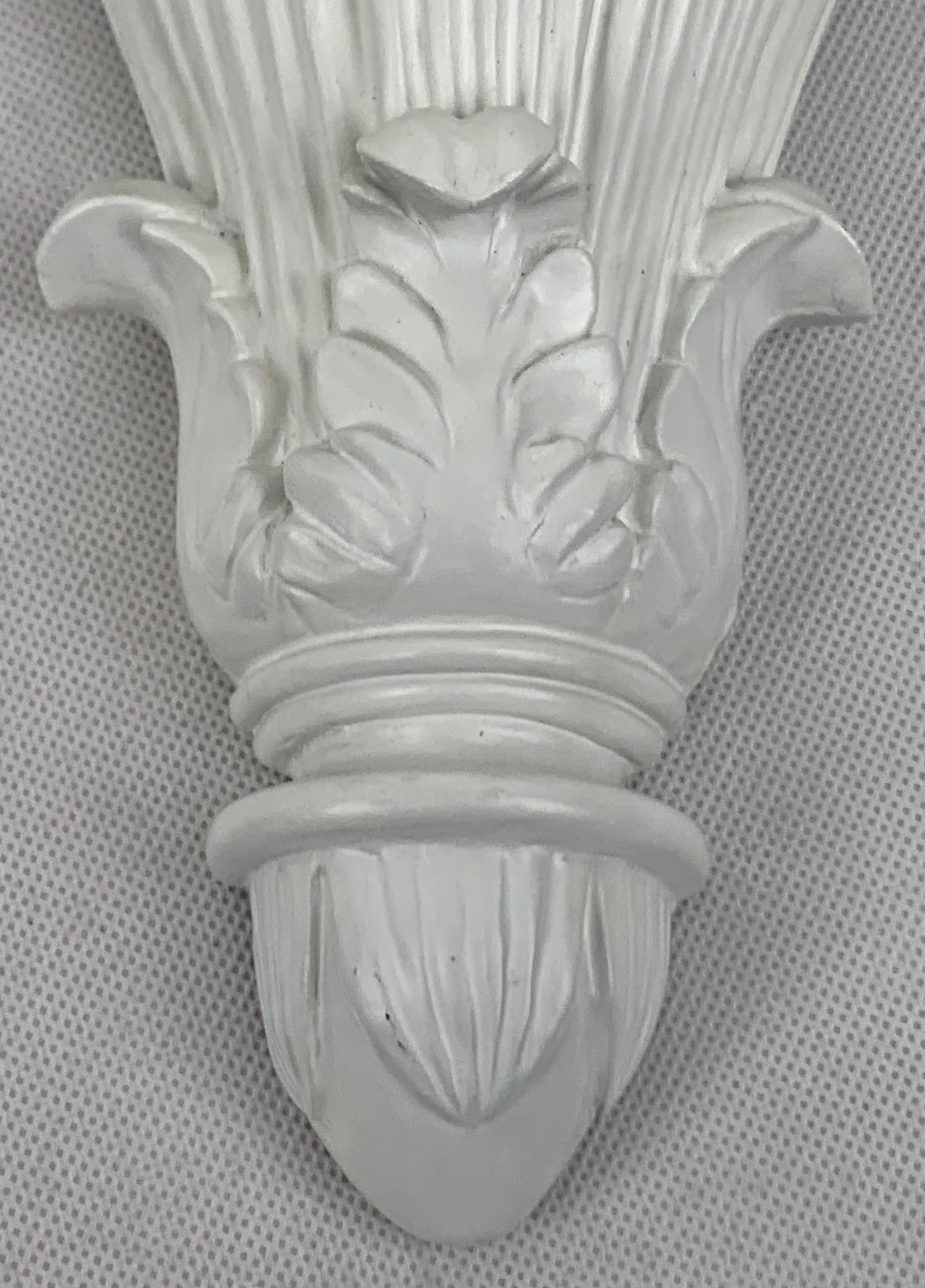 Mid-20th Century A Pair of Wall Brackets in White in a Neoclassical Style