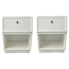 Pair of White Nightstands by Henredon