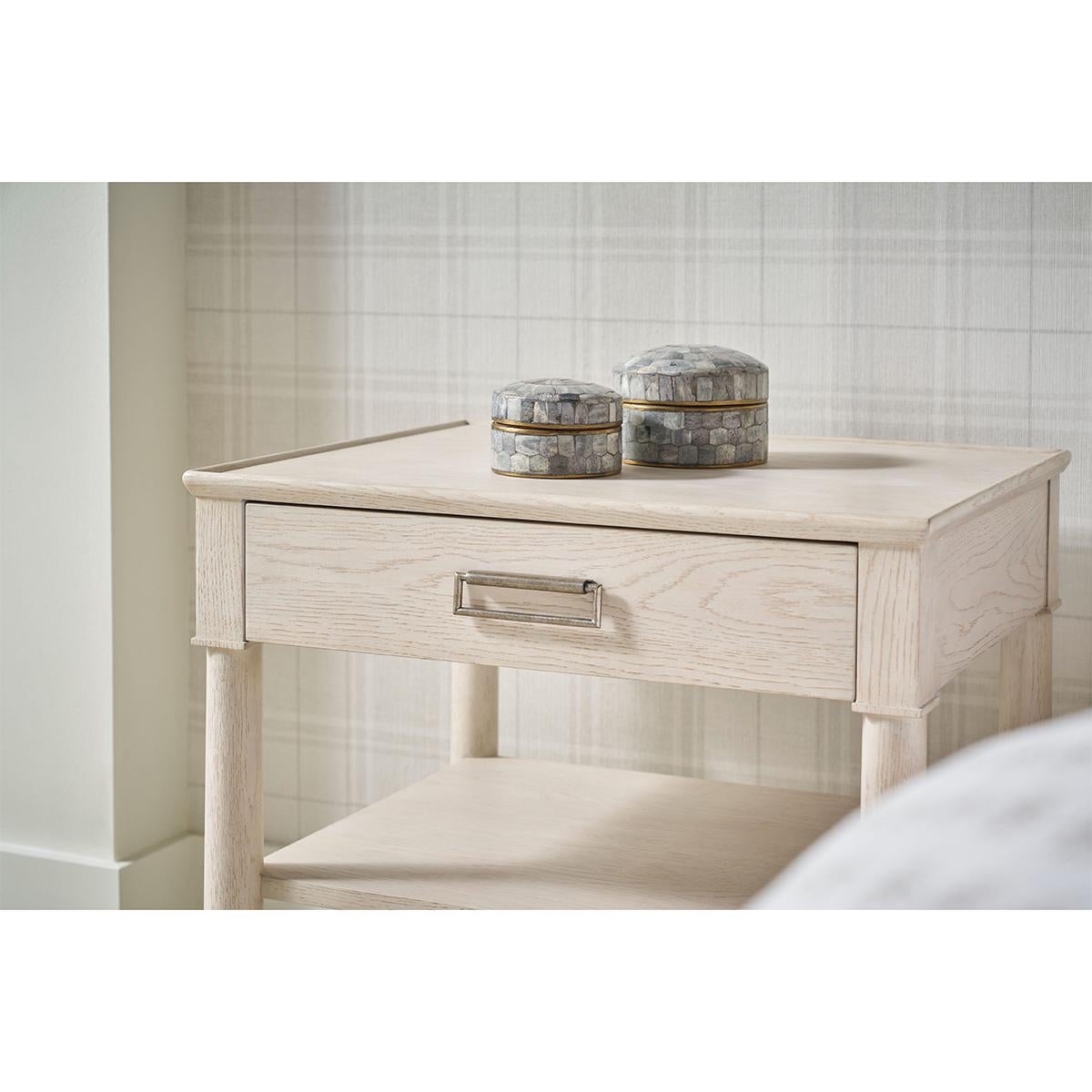 Paire de tables de nuit Empire en Oak Oak blanc en vente 4