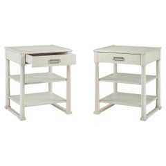 Pair of White Oak Empire Nightstands