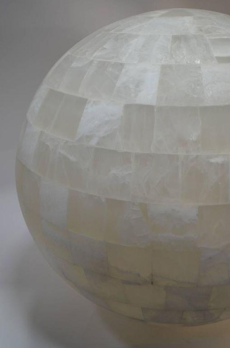 20th Century Pair of White Onyx Sphere Lights, c. 1990's For Sale