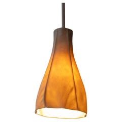 Pair of White Organic Porcelain Mini Pendant Light, Kawa Light 06