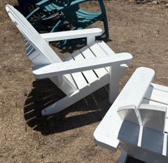 Paire de chaises Adirondack peintes en blanc - Paire