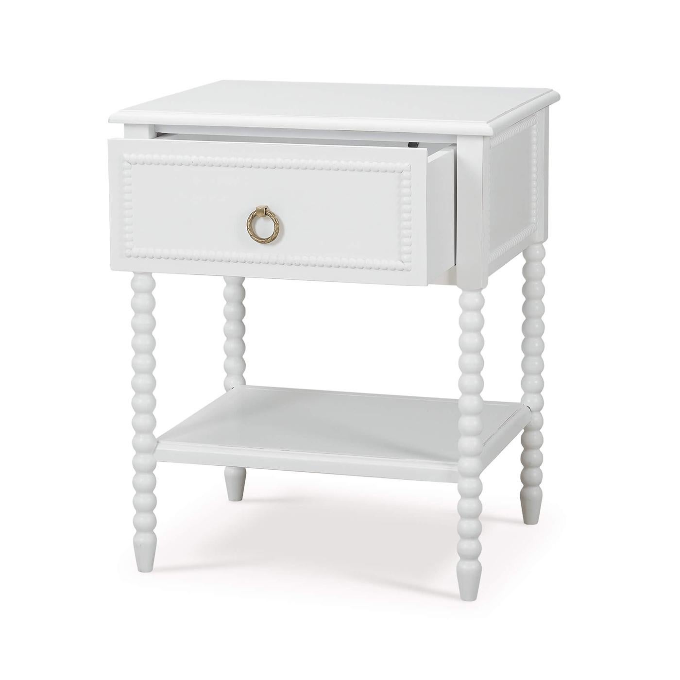 Pair of White Painted Antique Nightstands In New Condition For Sale In Westwood, NJ