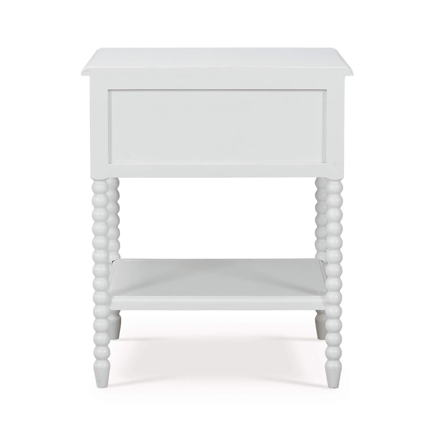 Contemporary Pair of White Painted Antique Nightstands For Sale