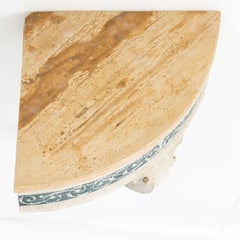 Pair of White Painted Corner Console Tables