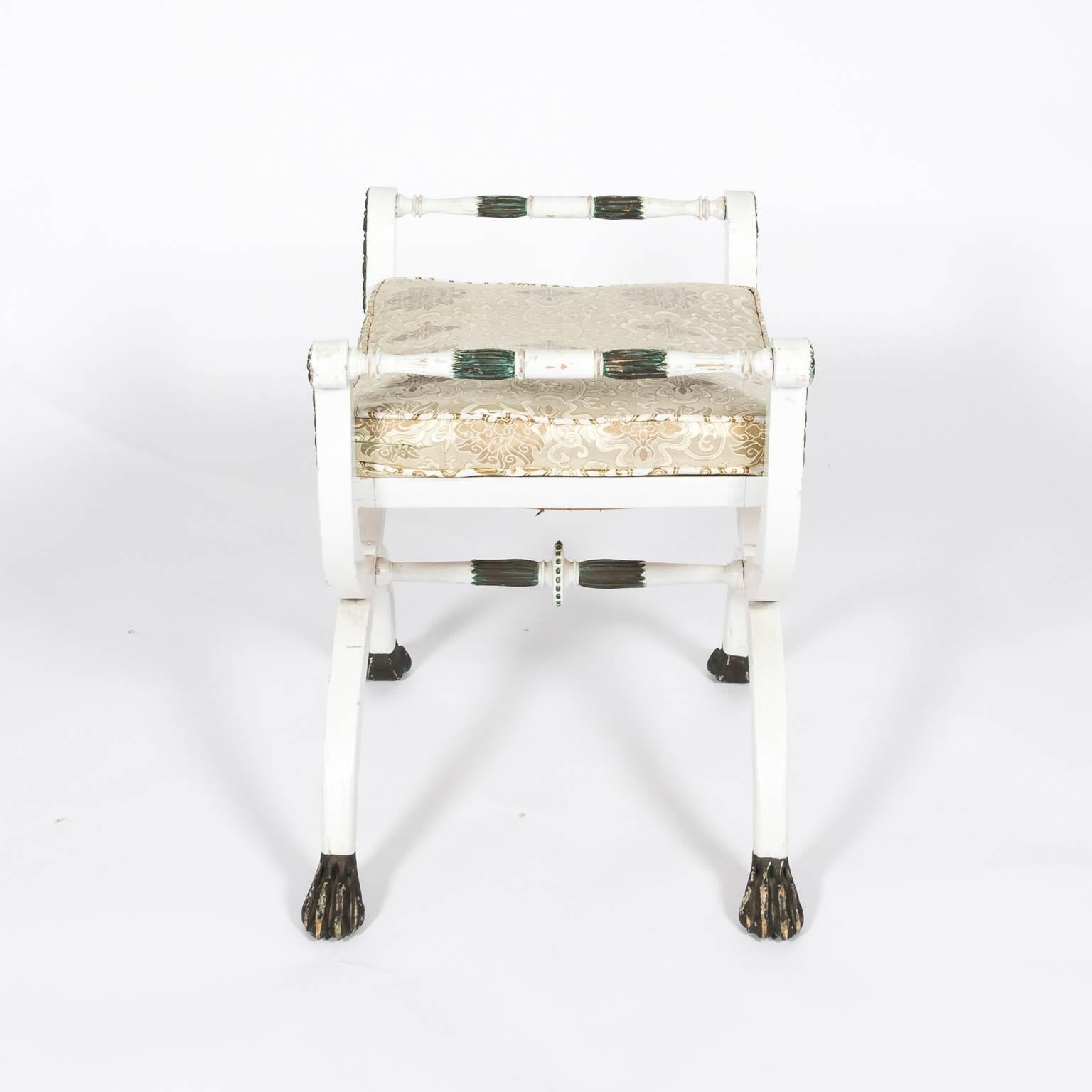 Pair of White Painted Gustavian Stools Attributed to Ephraim Stahl For Sale 7