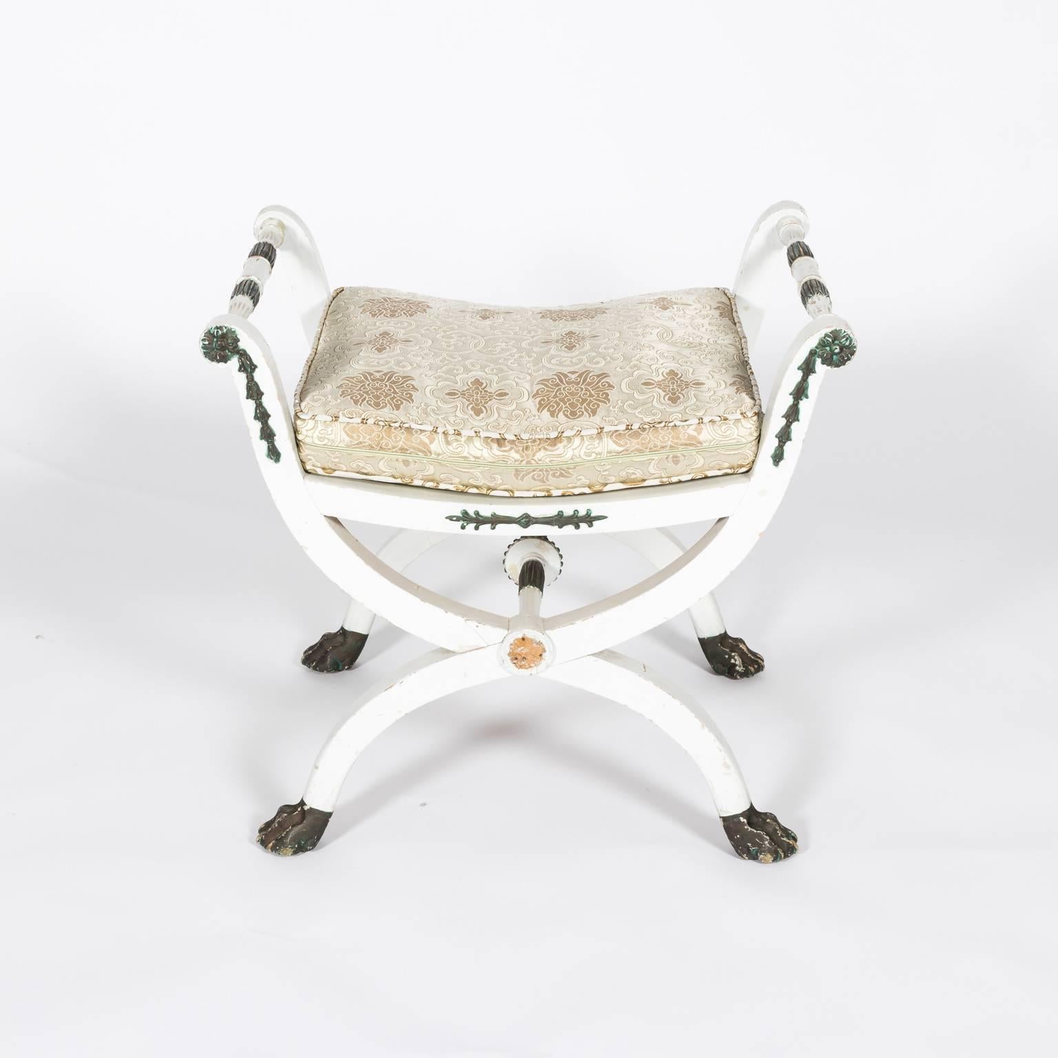 Pair of White Painted Gustavian Stools Attributed to Ephraim Stahl For Sale 9