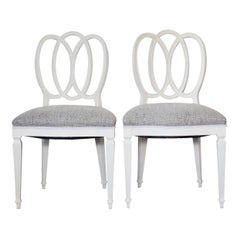 Pair of White Painted Loop Back Side Chairs