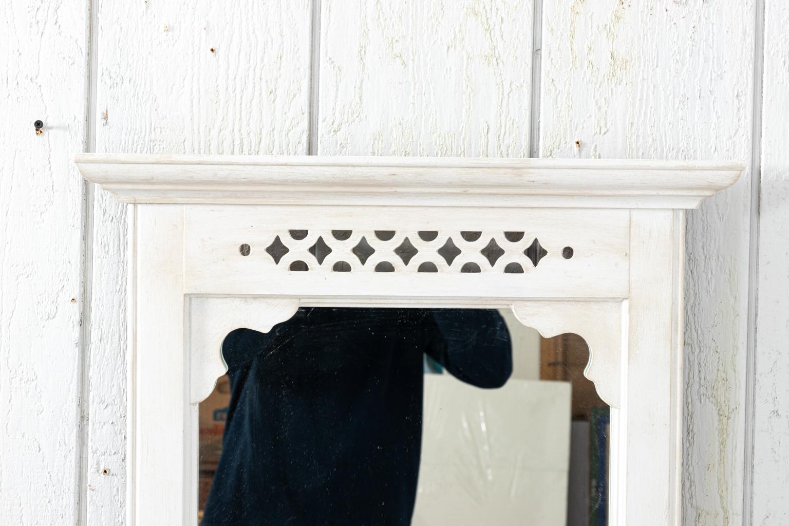 American Pair of White Painted Mirrors