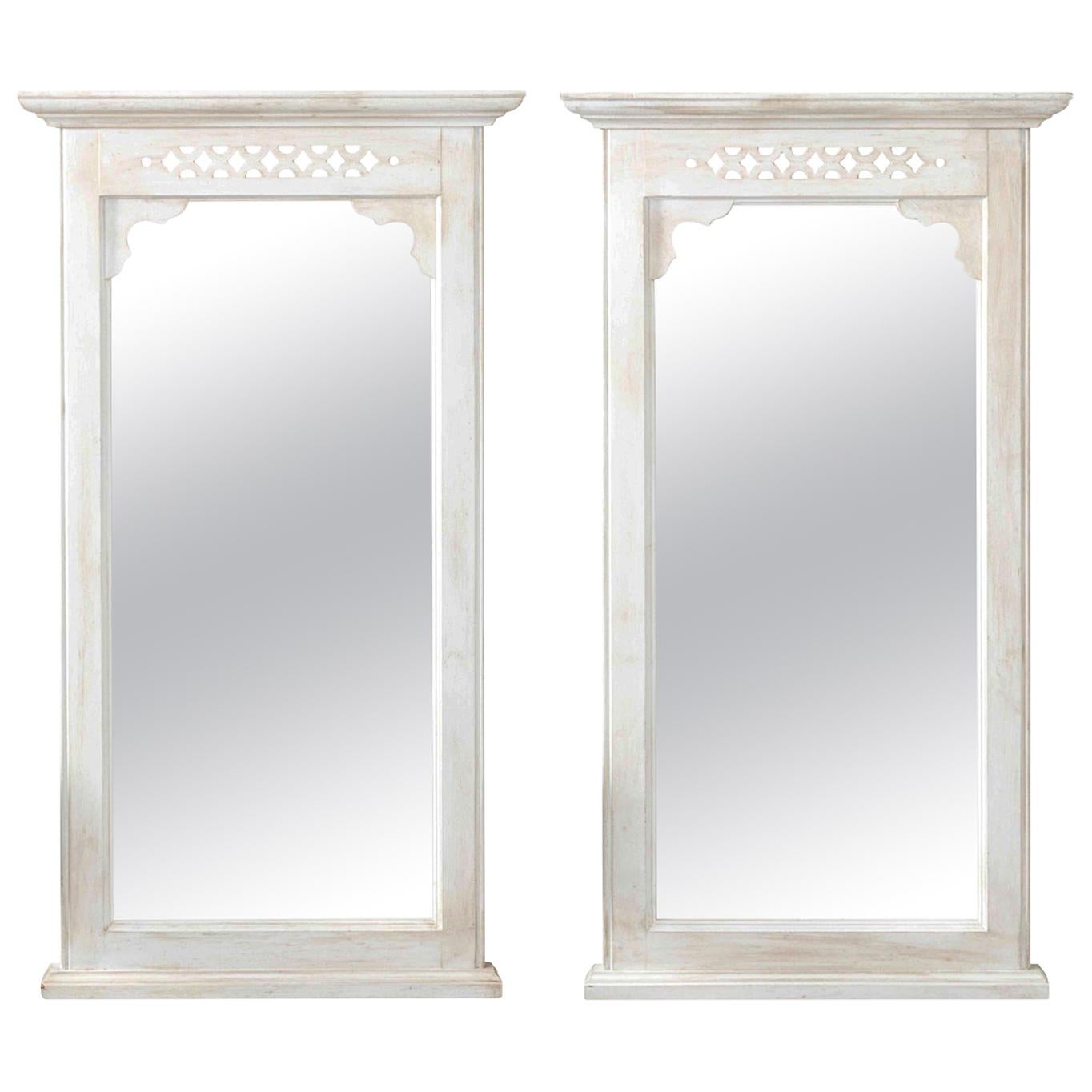 Pair of White Painted Mirrors