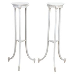 Pair of White Painted Regency Style Torchieres
