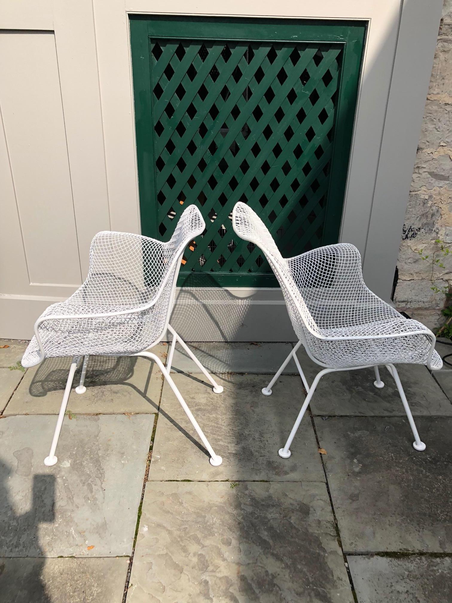 Pair of White Patio Chairs by Russell Woodard 3