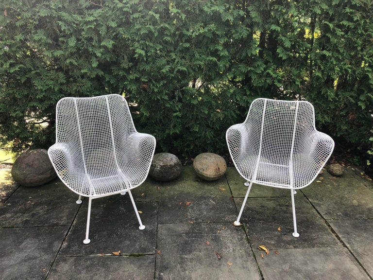 Pair of White Patio Chairs For Sale at 1stdibs