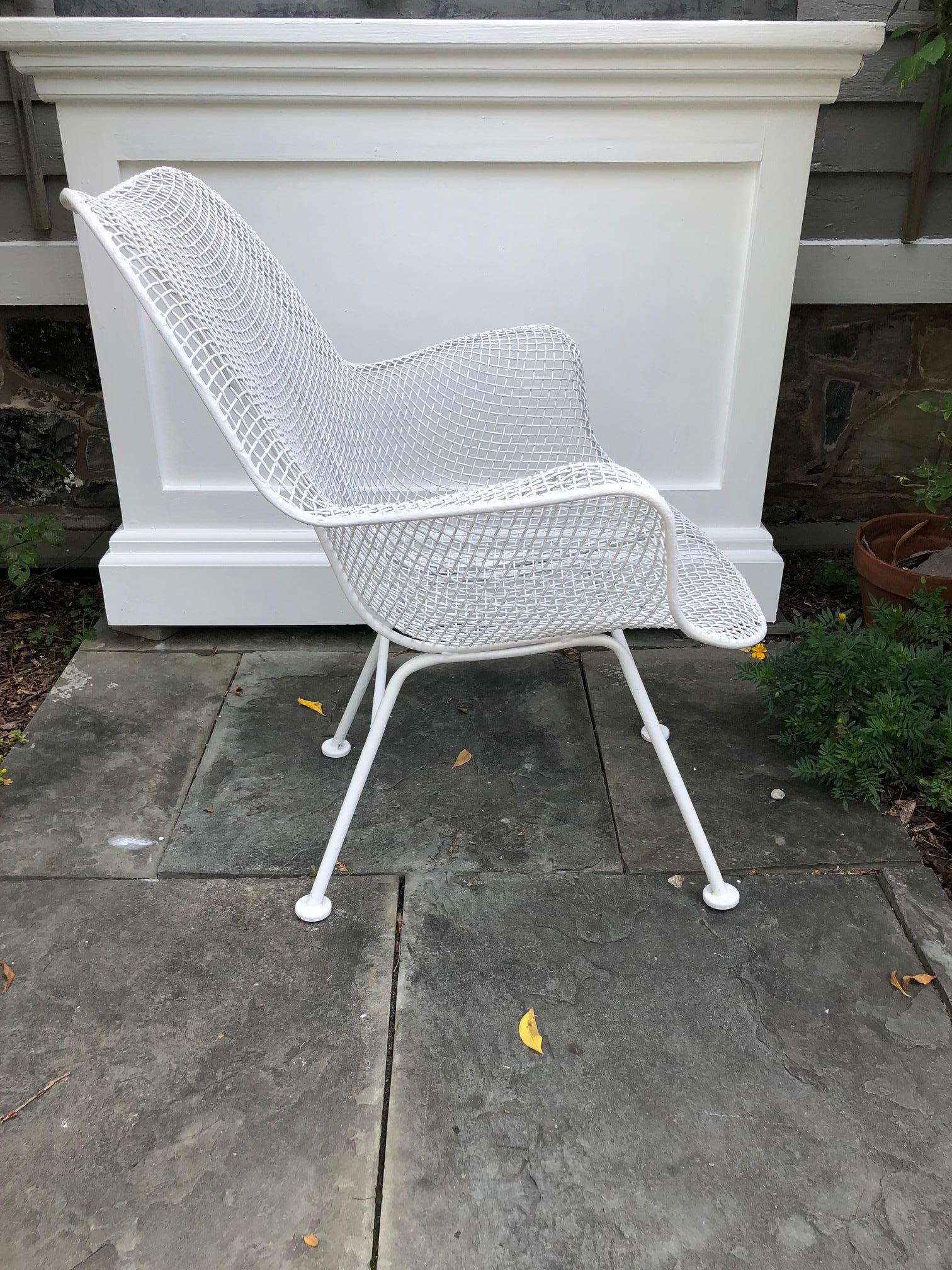 Pair of White Patio Chairs by Russell Woodard In Good Condition In West Palm Beach, FL