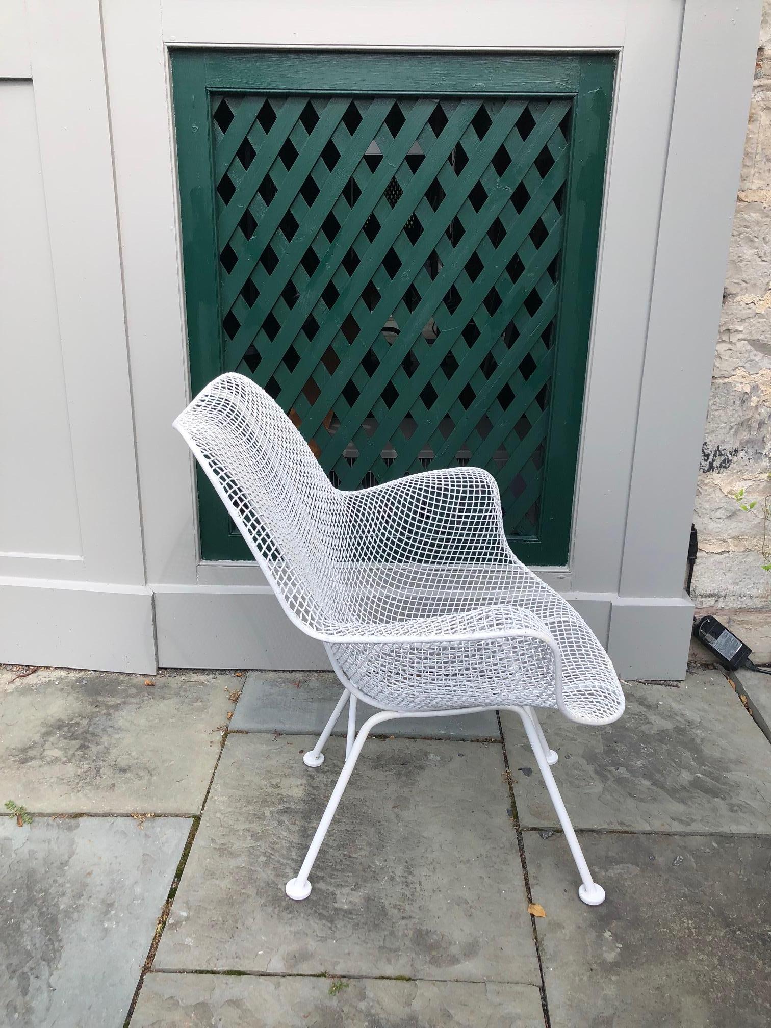 Pair of White Patio Chairs by Russell Woodard 1