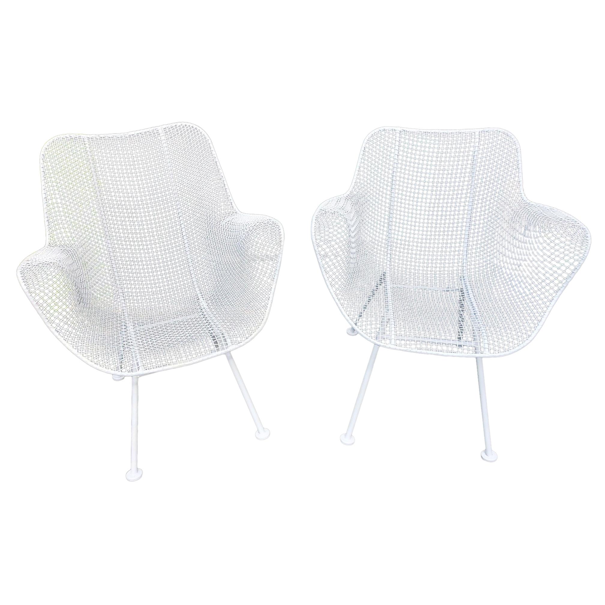 Pair of White Patio Chairs by Russell Woodard