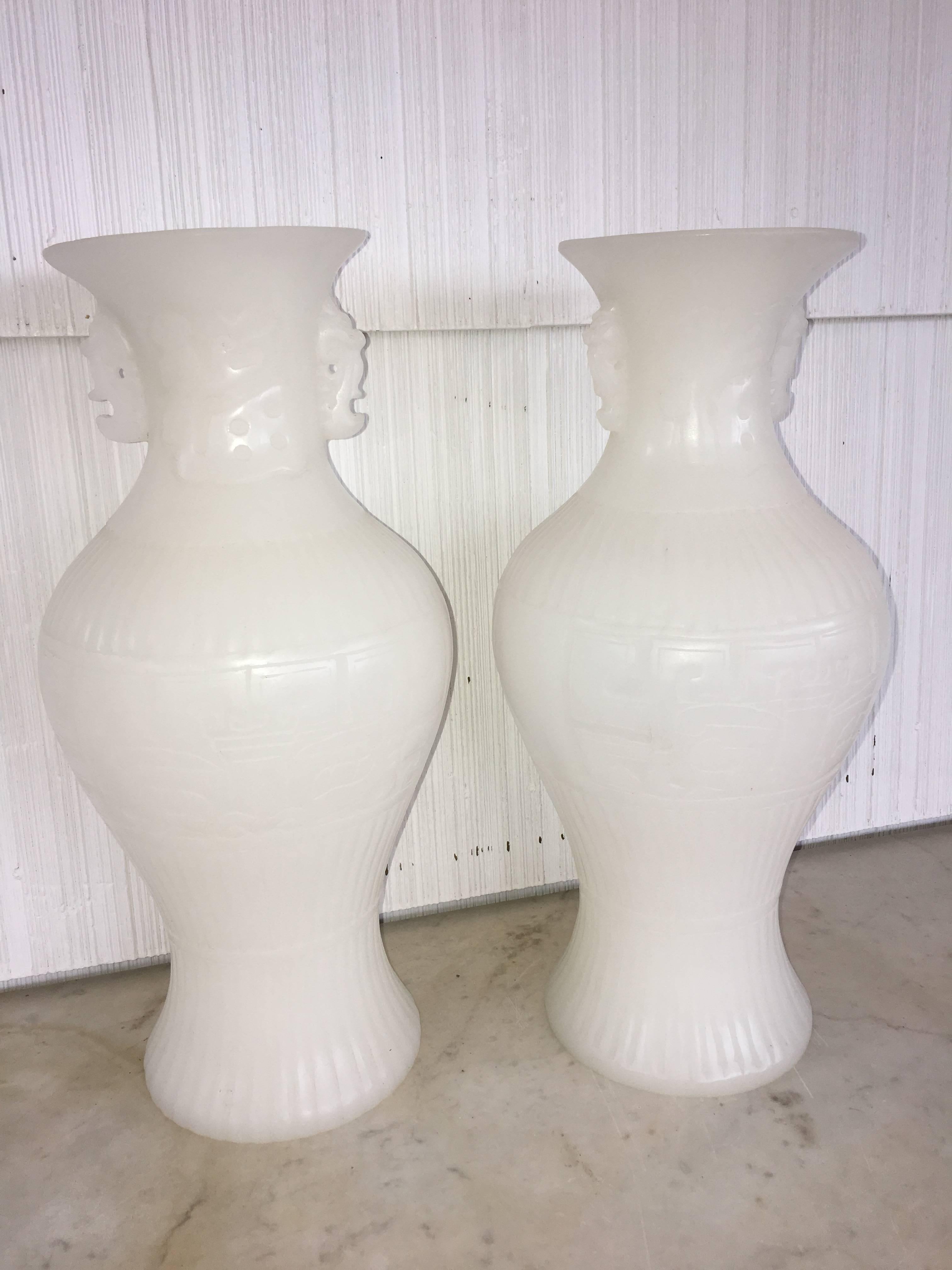 Pair of White Peking Glass Vases 8