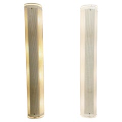 Pair of white perforated metal wall lights, 1980, France