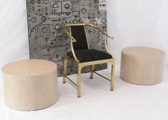 Coppia di tavolini a tamburo rotondi in Oak Oak decapato bianco atr. Paul Mayen Habitat