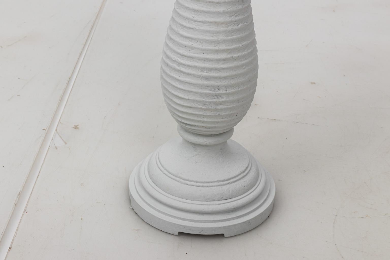 Pair of White Plaster Palm Table Lamps 1