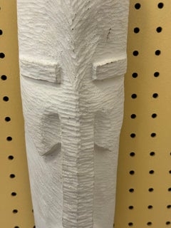 Pareja de Máscaras Mexicanas de Pared con Textura de Yeso Blanco