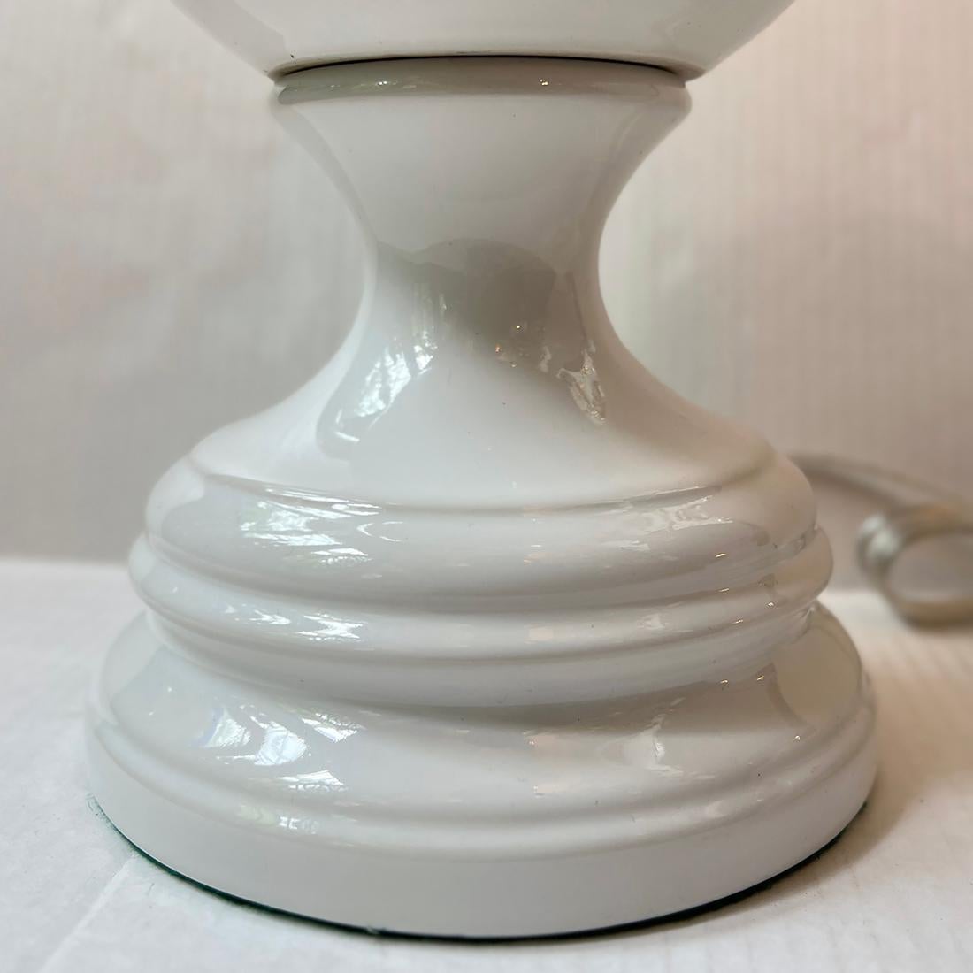 Mid-20th Century Pair of White Porcelain Lamps For Sale