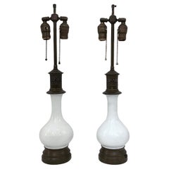 Pair of White Porcelain lamps