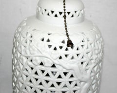 Pair of White Porcelain Table Lamps