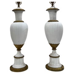 Pair of White Porcelain Table Lamps