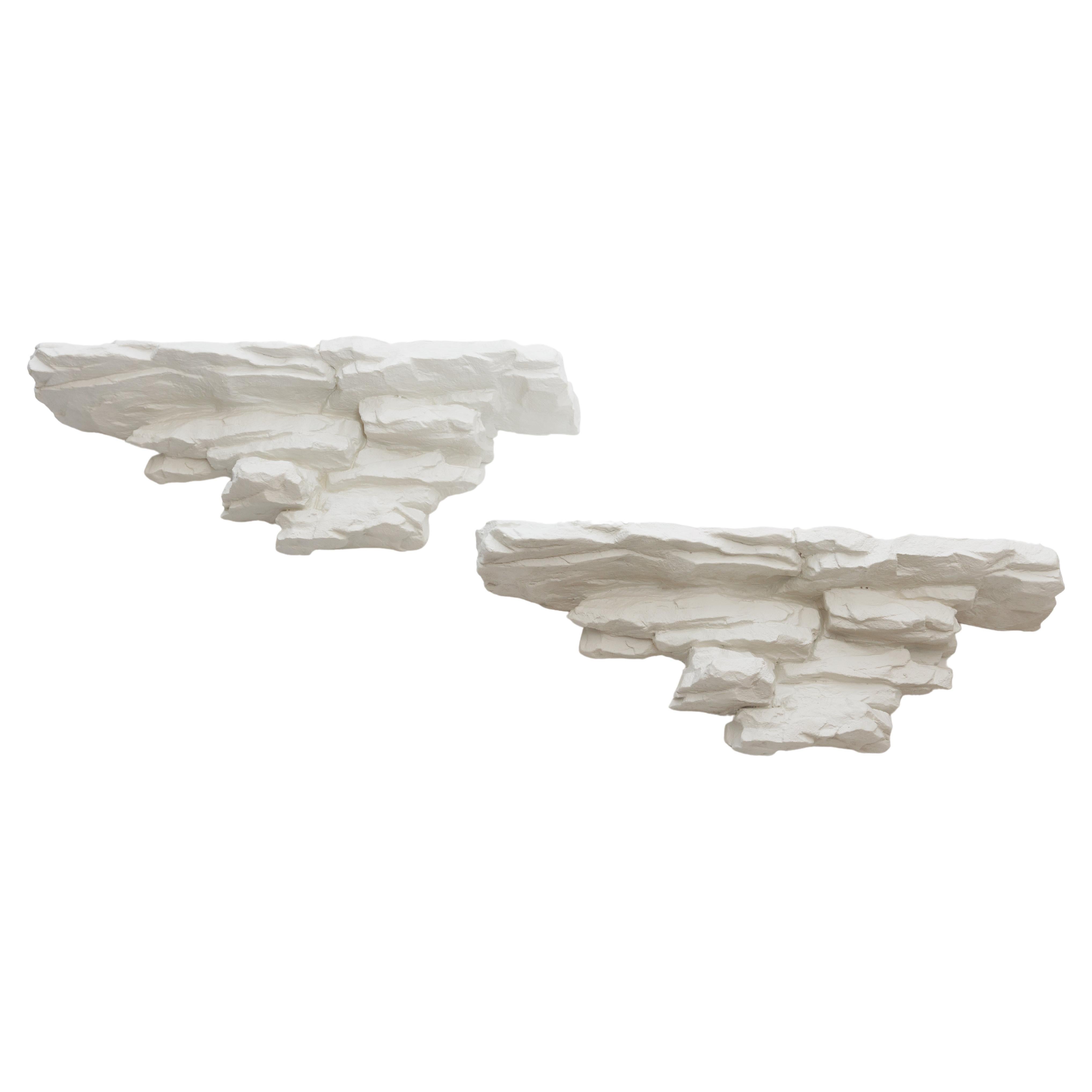 Pair of White Resin Shelves For Sale