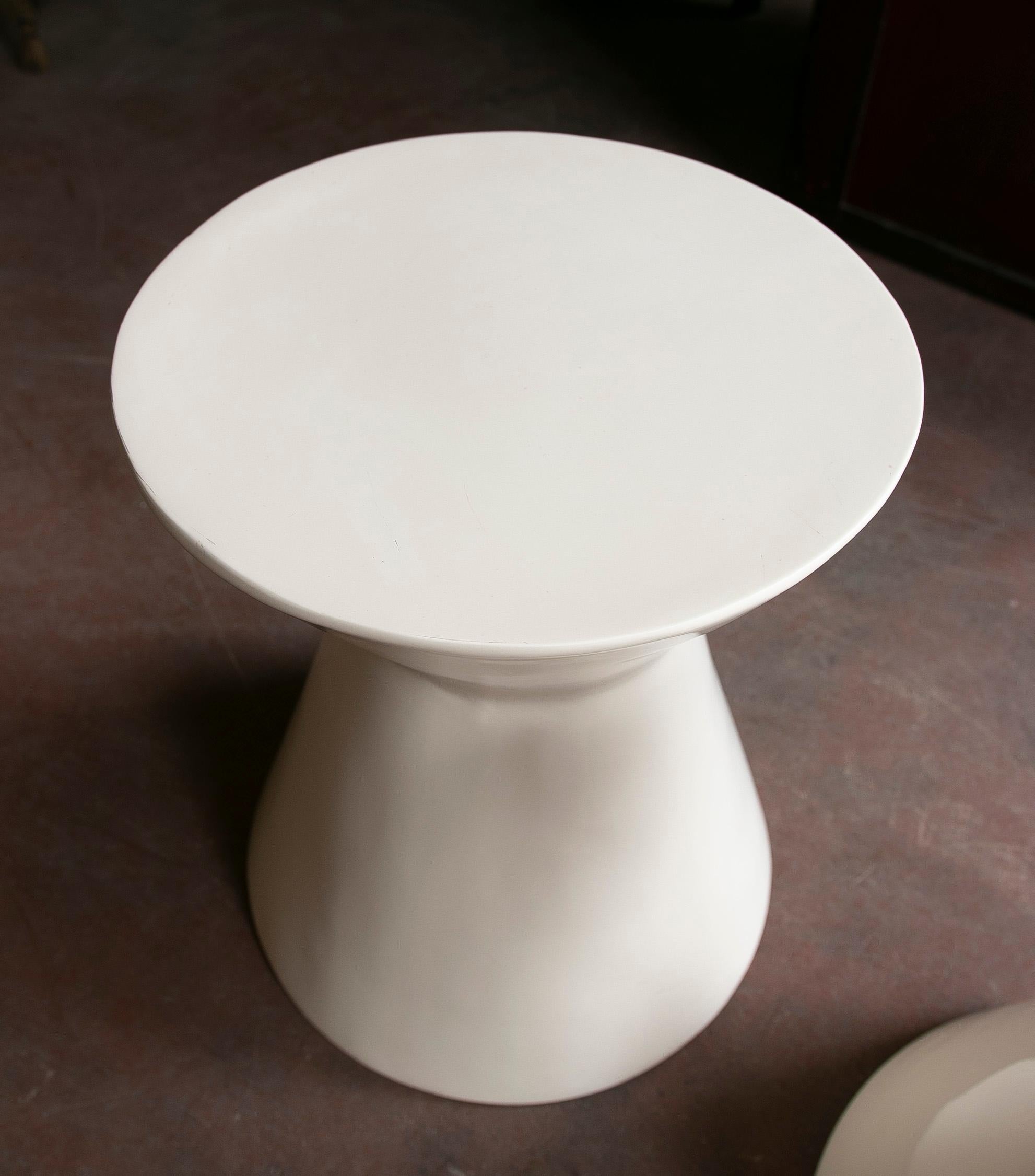 Pair of White Resin Stools For Sale 9