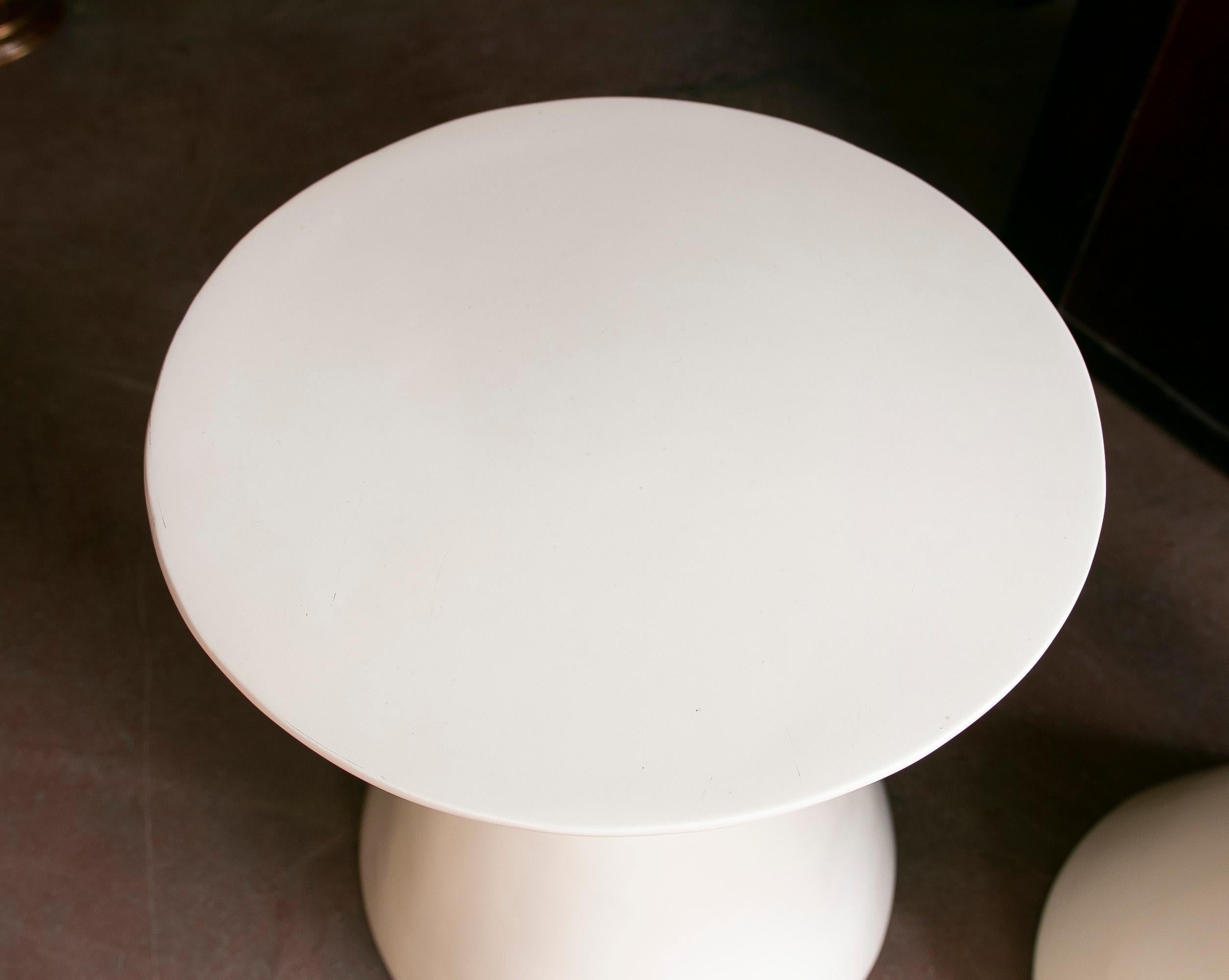 Pair of White Resin Stools For Sale 2