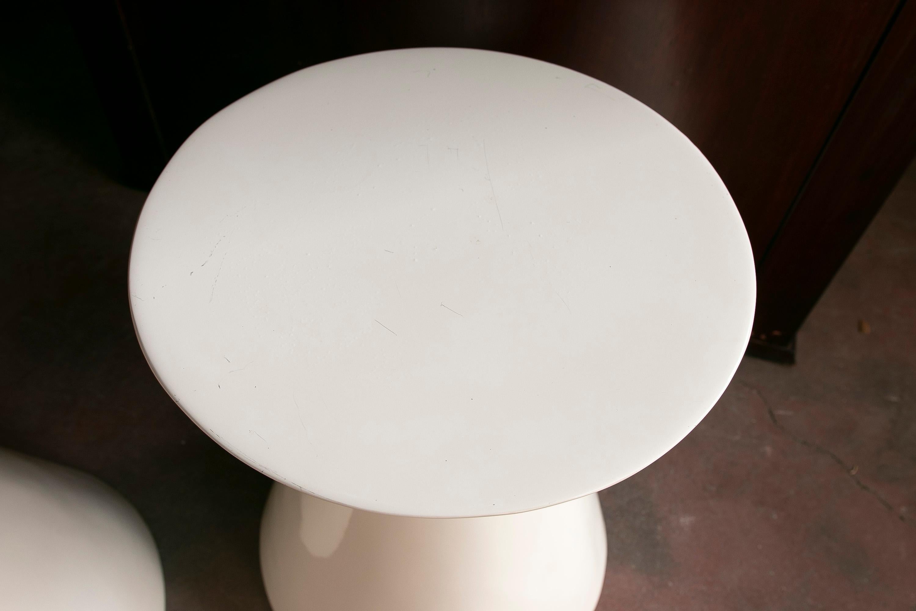 Pair of White Resin Stools For Sale 3