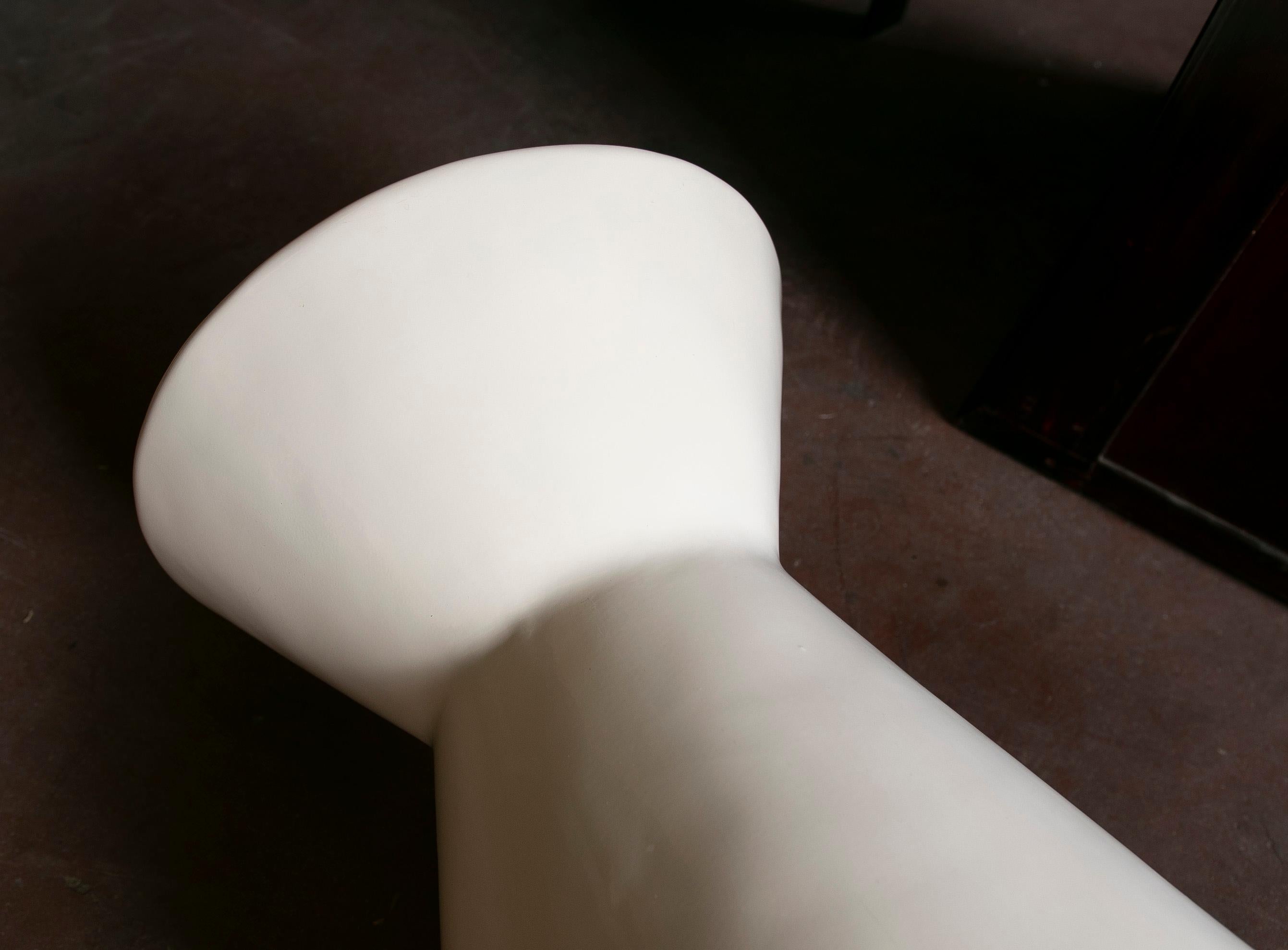 Pair of White Resin Stools For Sale 4