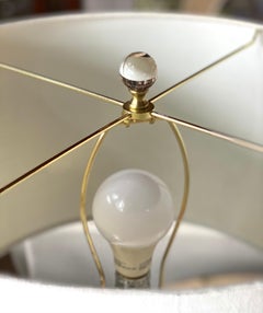 Pair of White Round Large Lamps