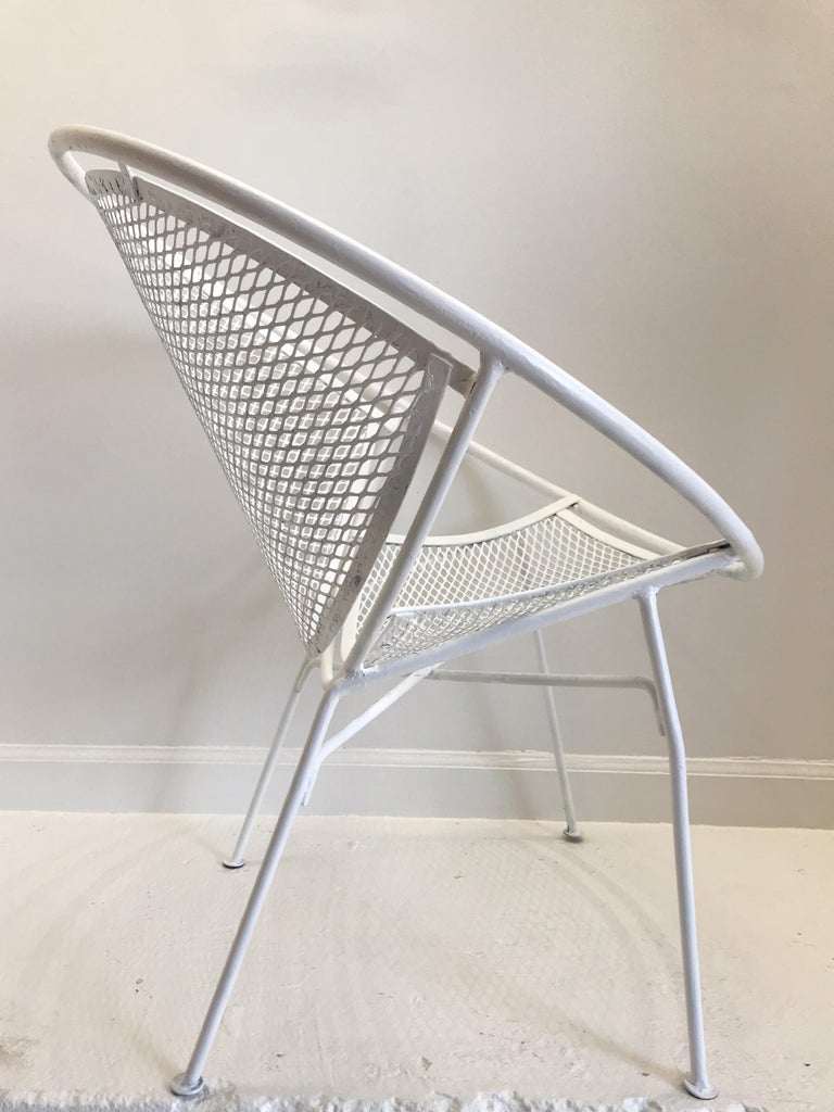 Pair of White Salterini Radar/Hoop Chairs by Maurizio Tempestini, Restored  For Sale at 1stDibs