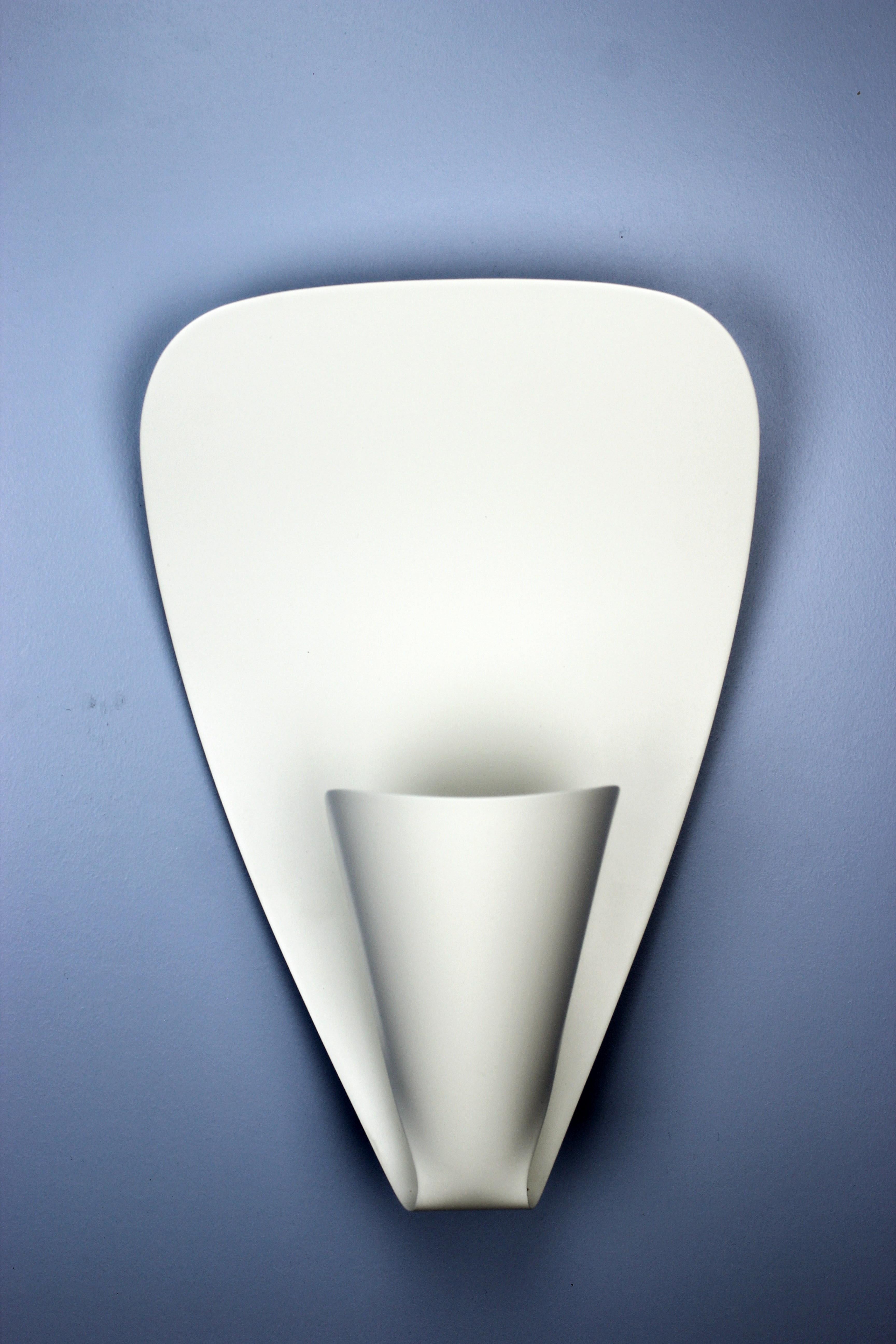 Mid-Century Modern Pair of White Sconces B206 by Michel Buffet - in Stock!