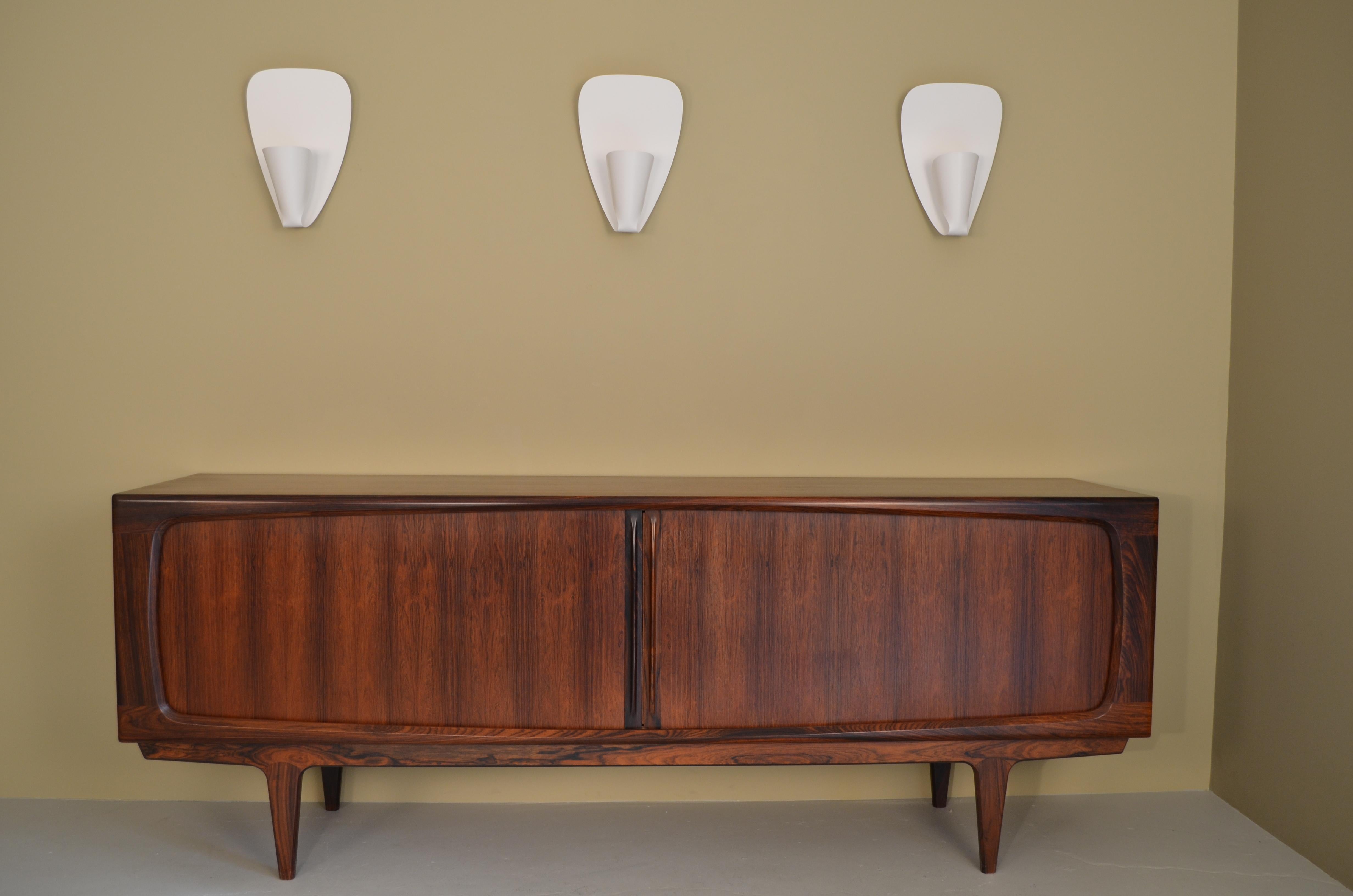 Painted Pair of White Sconces B206 by Michel Buffet - in Stock! For Sale