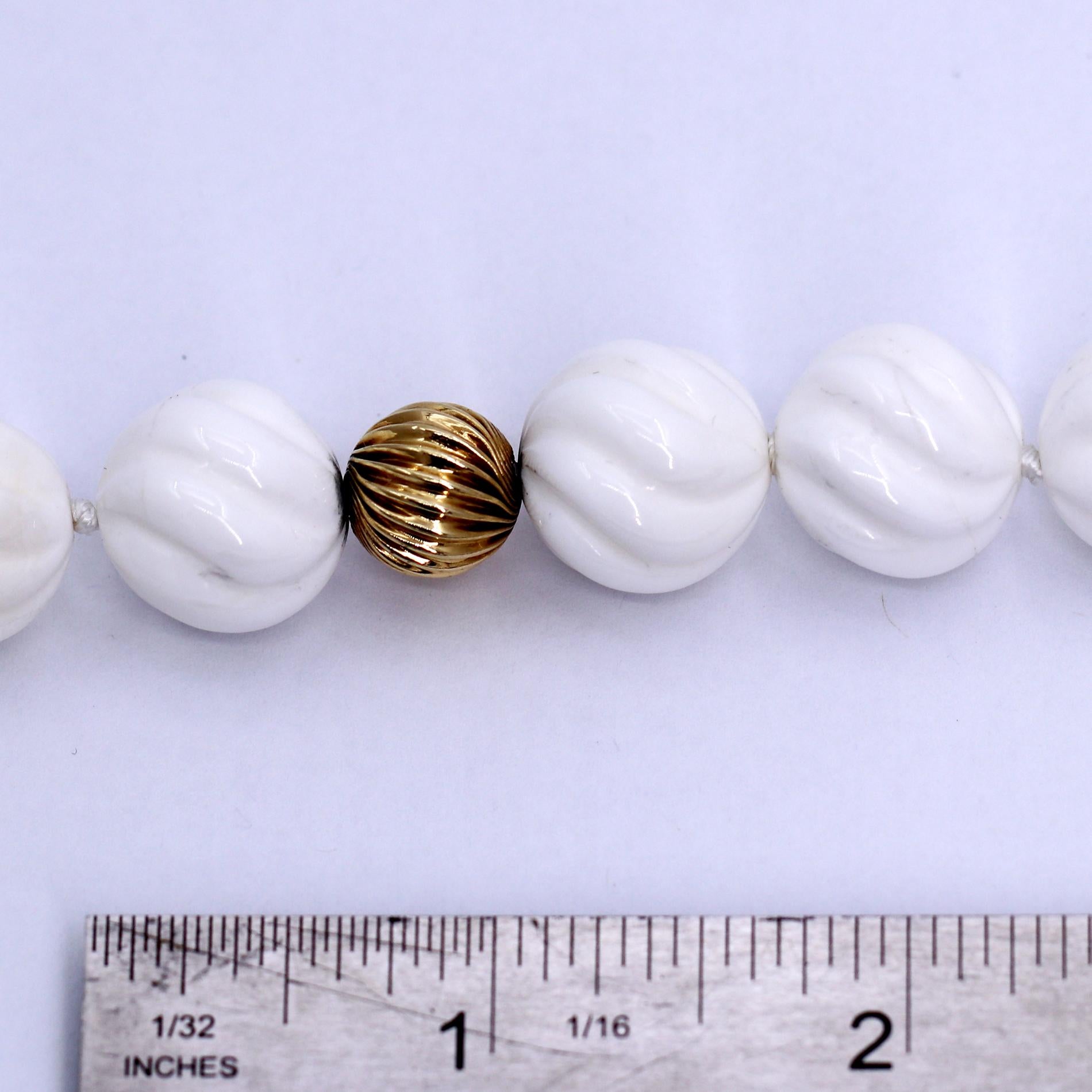 Pair of White Shell and Gold Bead Necklaces 3