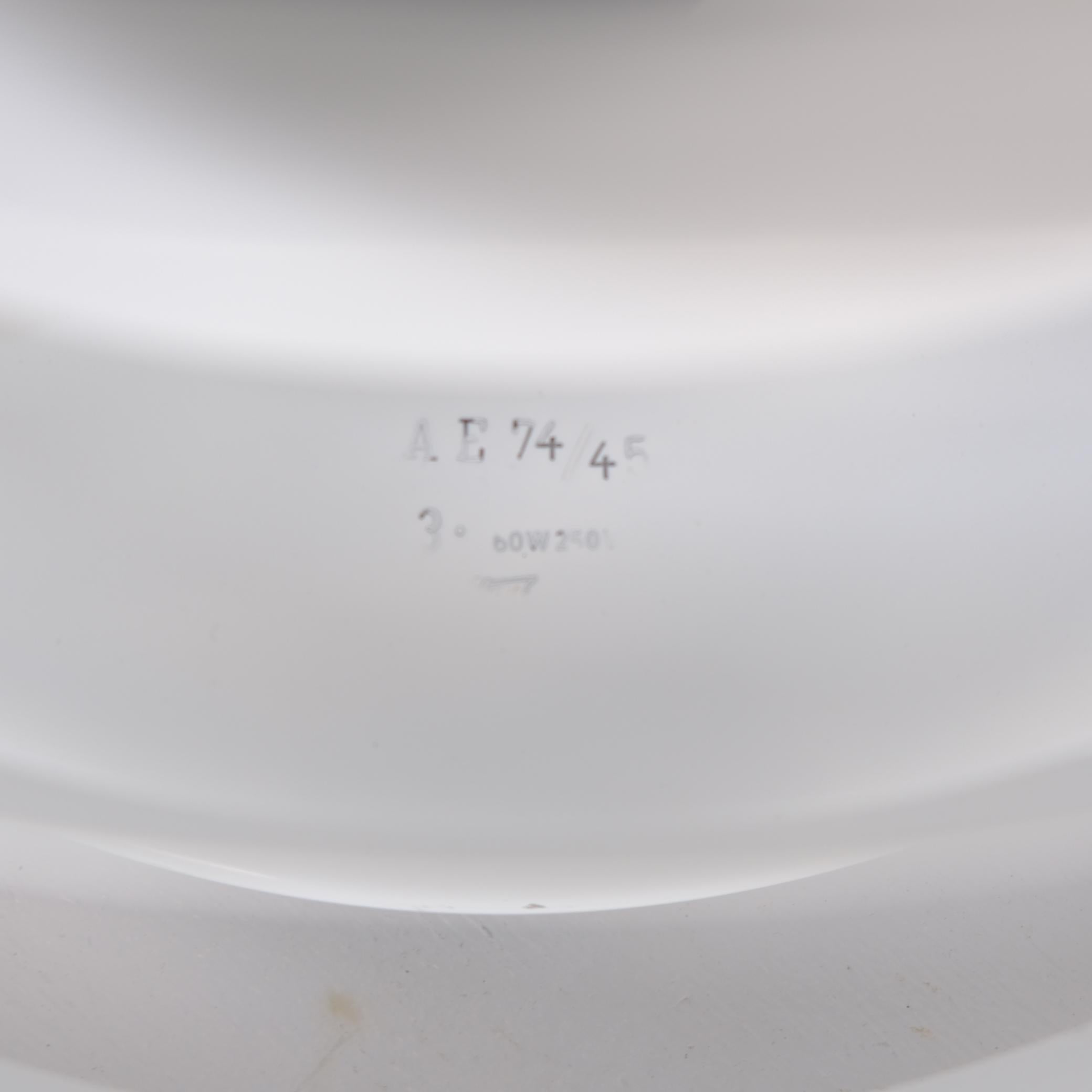 Finnish Pair of White Slated Alvar Aalto Style Flush Mounts Model AE74/45, Itsu 1950s For Sale