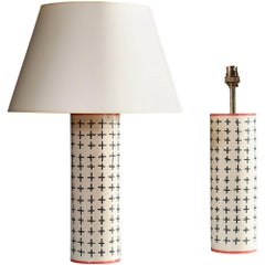 Pair of White Studio Pottery Lamps
