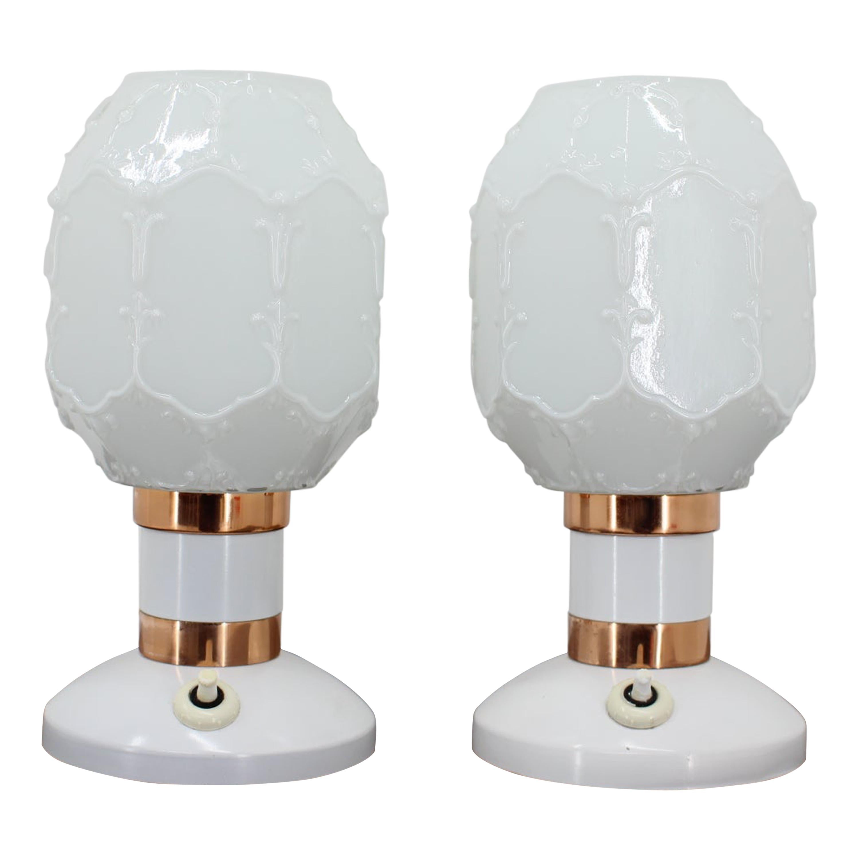 Pair White Optic Woven Cane Table Lamps at 1stDibs