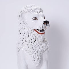 Pair of White Terracotta Lions