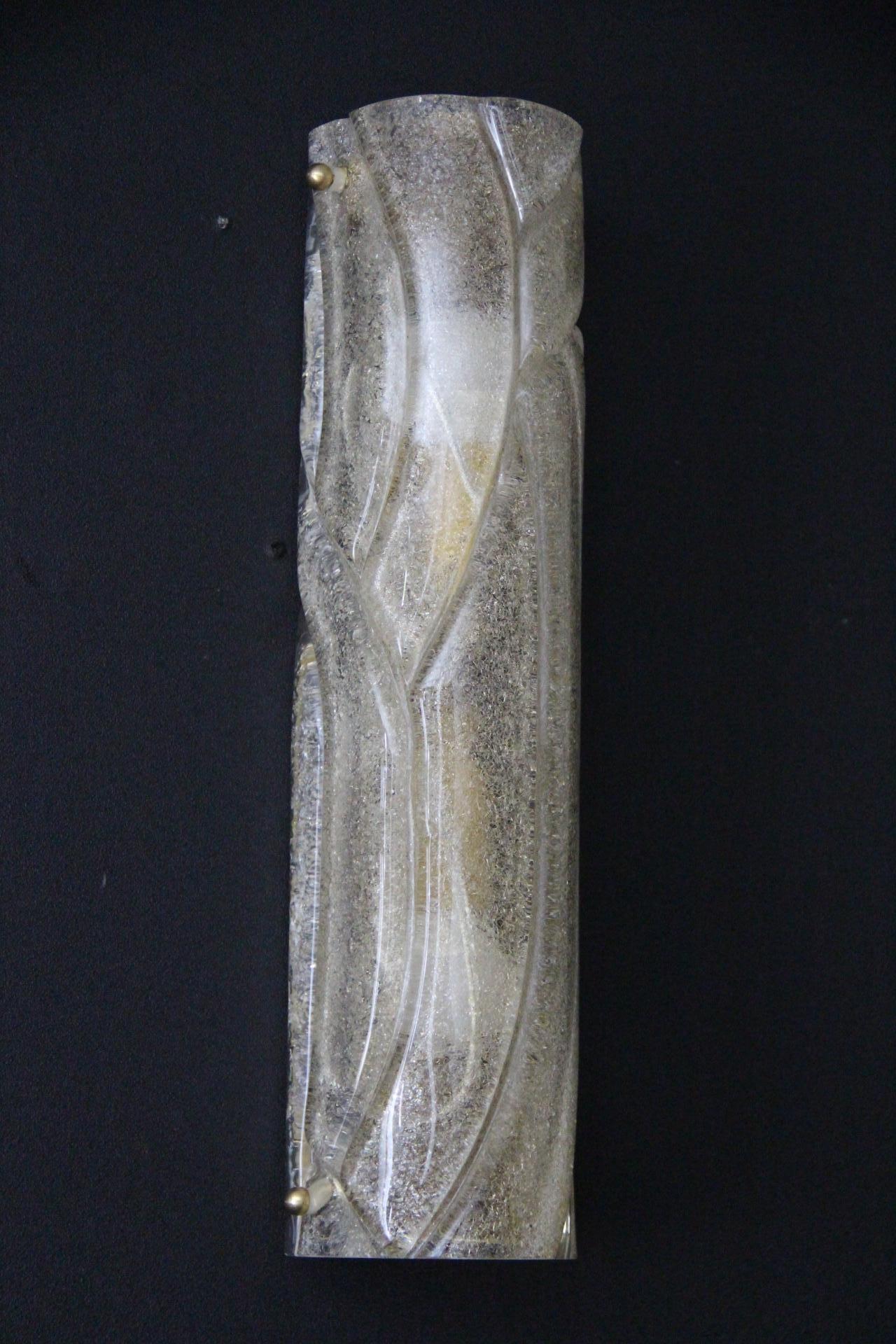 Pareja de Apliques de Cristal de Murano Blanco Texturado, Estilo Mazzega en venta 3